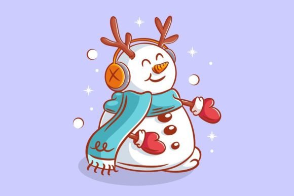 Adorable Snowman in Winter Accessories for Designers