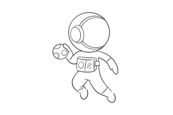 Astronaut in Spirits Playing Handball: A Creative Asset