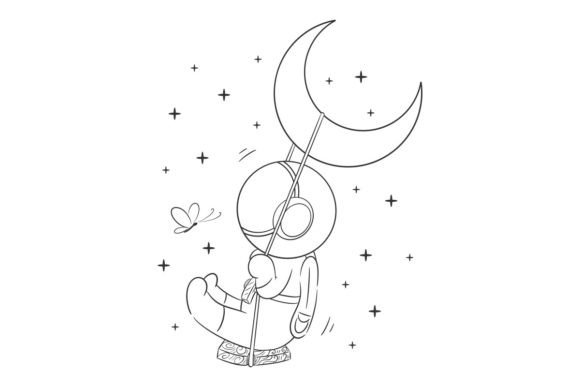 Astronaut Playing Swing in Space: A Cosmic Creative Asset