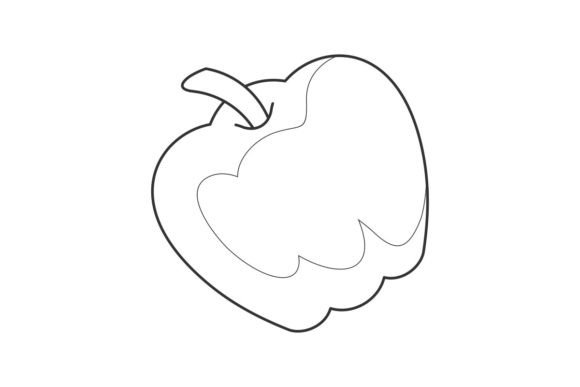 Cartoon Style Apple Design: A Modern Line Art Approach