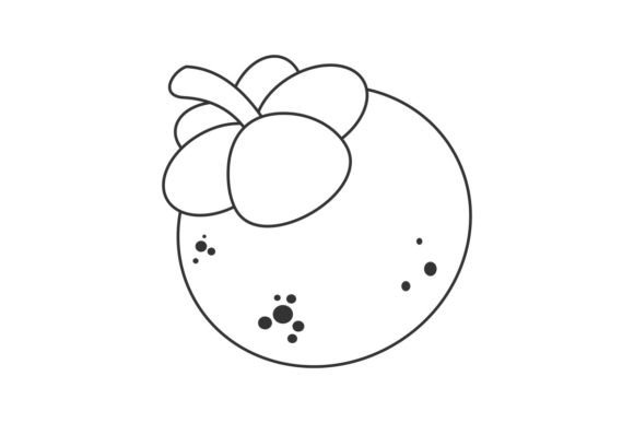 Cartoon Style Mangosteen Design Line: A Fresh Creative Asset