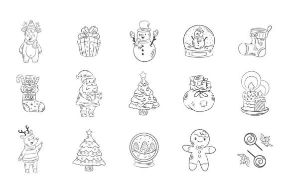 Christmas Vector Icons for New Year Design Projects