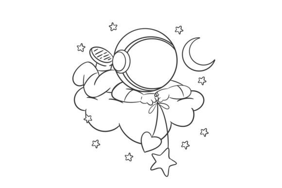 Cosmic Design: Astronaut in the Cloud with Stars for Modern Creators