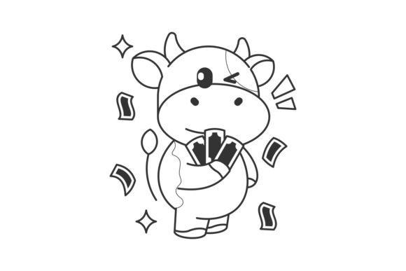 Cute Cow Line Style: Financial & Whimsical Design
