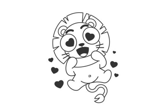Cute Lion in Love Cartoon Line Style: A Designer's Guide