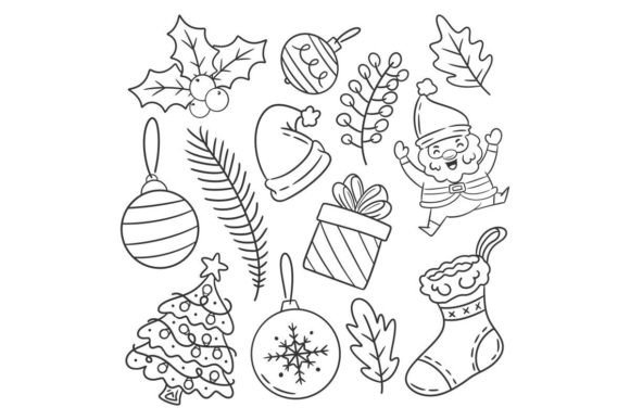 Hand Drawn Christmas Decoration Elements for Authentic Design