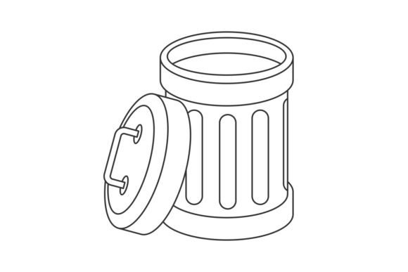 Playful & Practical: Cartoon Style Trash Can Design Line