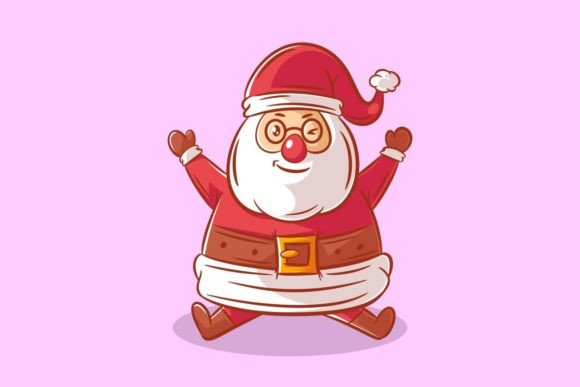 Santa Claus Raised His Hands: A Festive Design Asset for Visual Storytelling