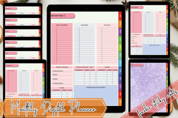 Streamline Your Year with a Hyperlinked Monthly Digital Planner