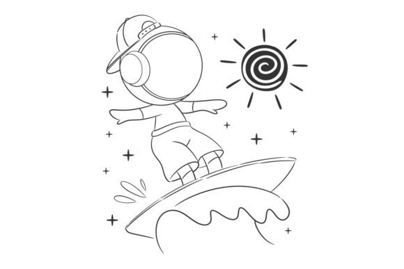 Unlocking Cosmic Creativity: The Astronaut Playing Surfboard Vector