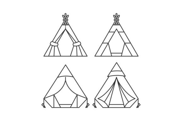 Vibrant Tent Illustrations for Creative Projects