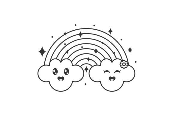 Vibrant Visuals: The Rainbow Cartoon Line Style